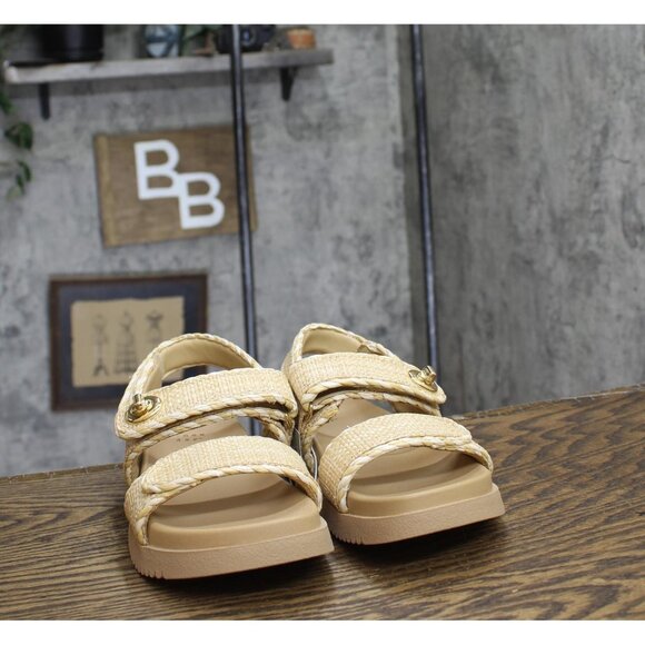 NWT A New Day Womens Tilly Raffia Platform Footbed Sandals 92611757 Tan Brown 8M - Picture 4 of 7